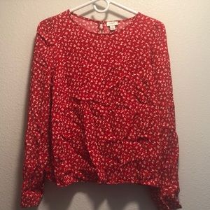 Womens printed puff sleeve top